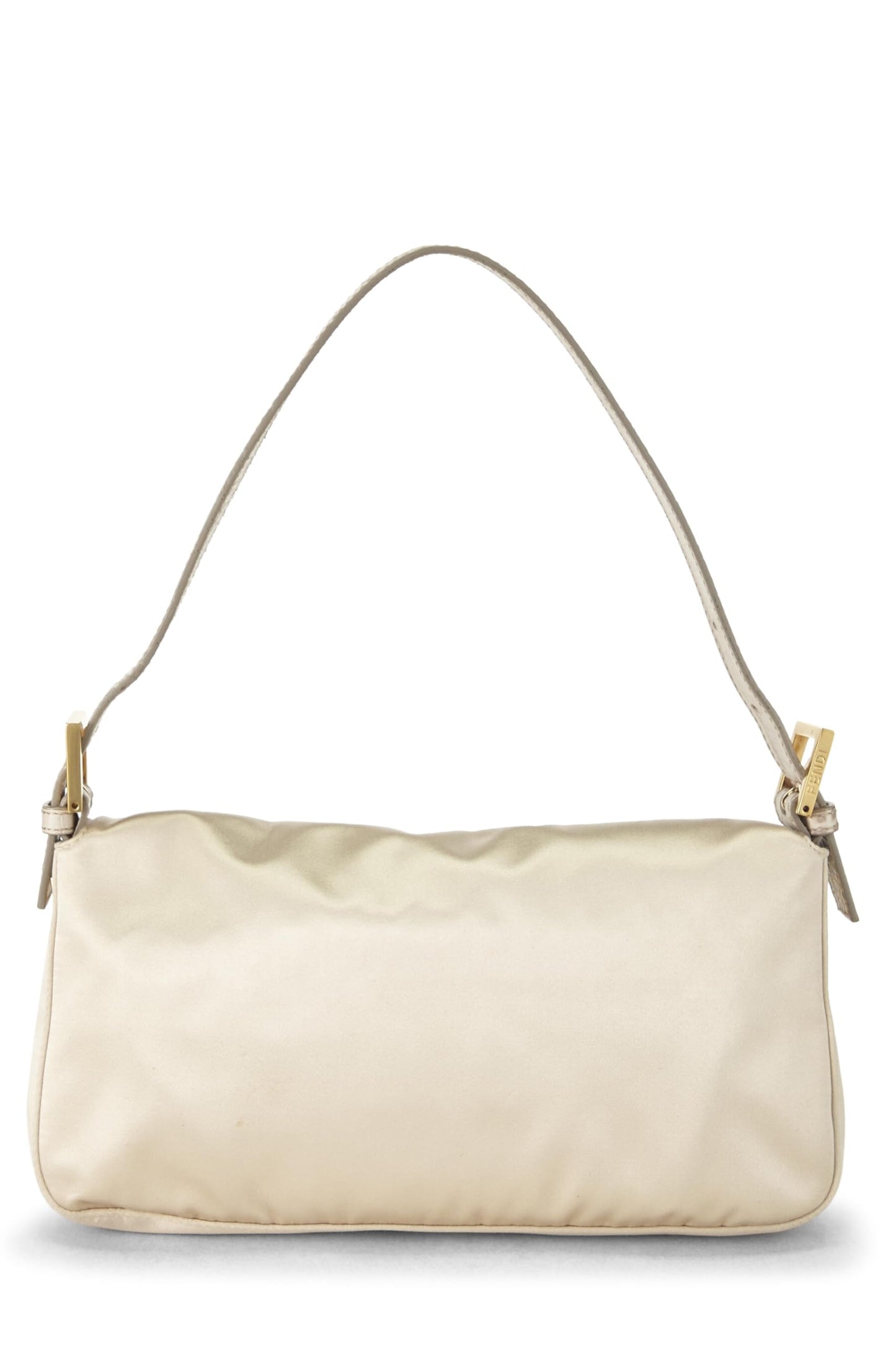 Fendi, Pre-Loved Beige Satin Baguette, White