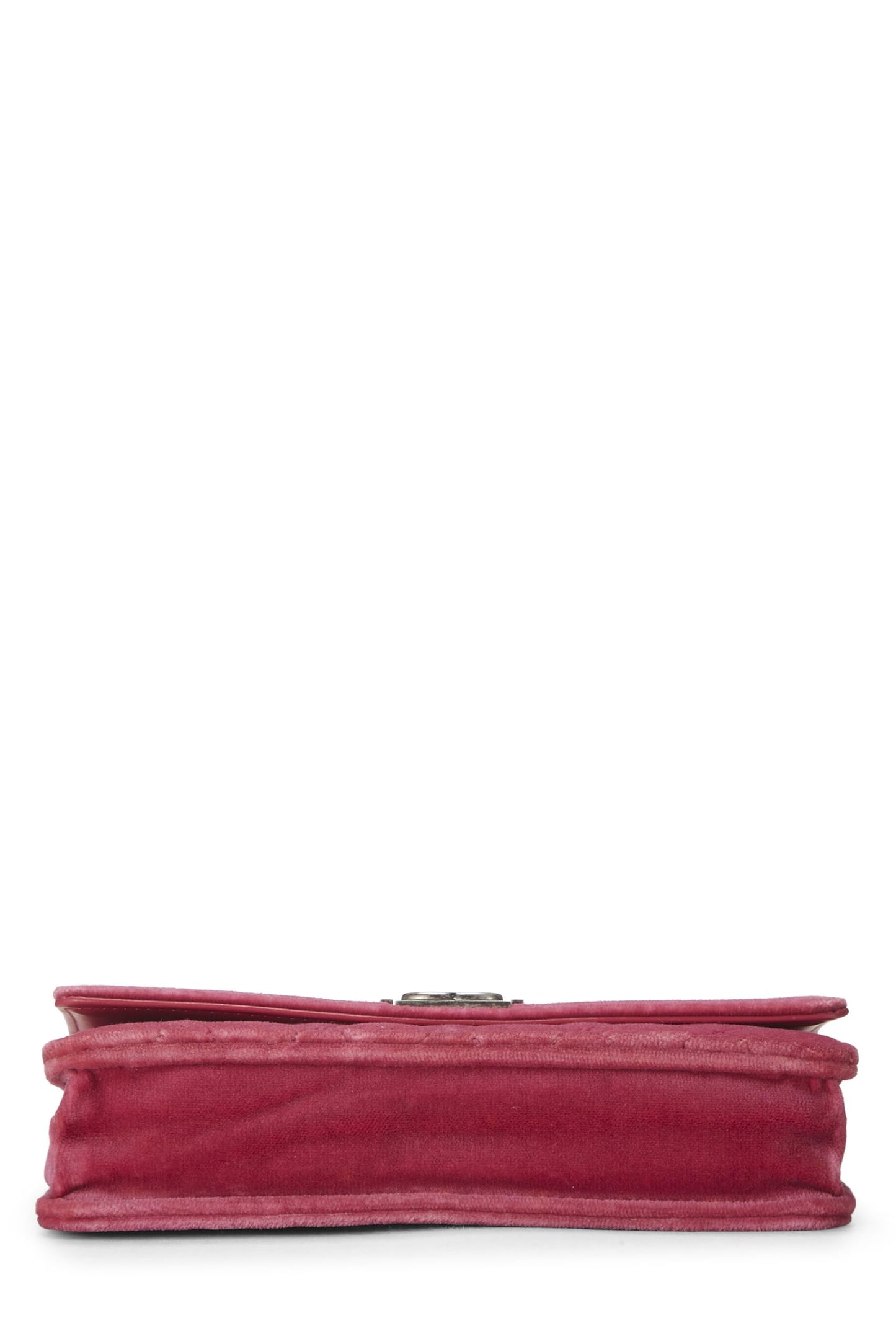 Chanel, Pre-Loved Pink Quilted Velvet Boy Wallet on Chain (WOC), Pink