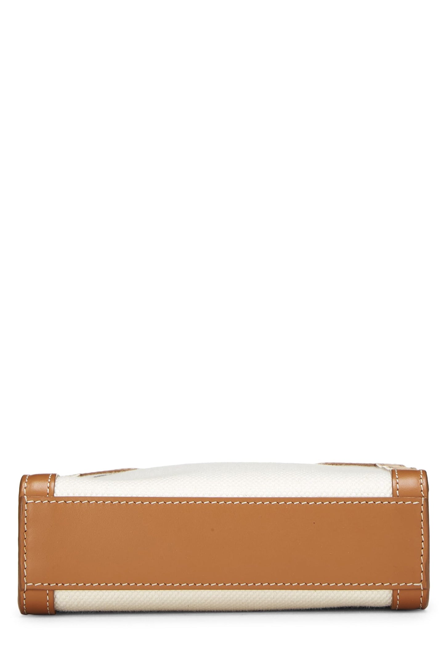 Céline, Pre-Loved White Canvas Vertical Cabas Mini, Beige