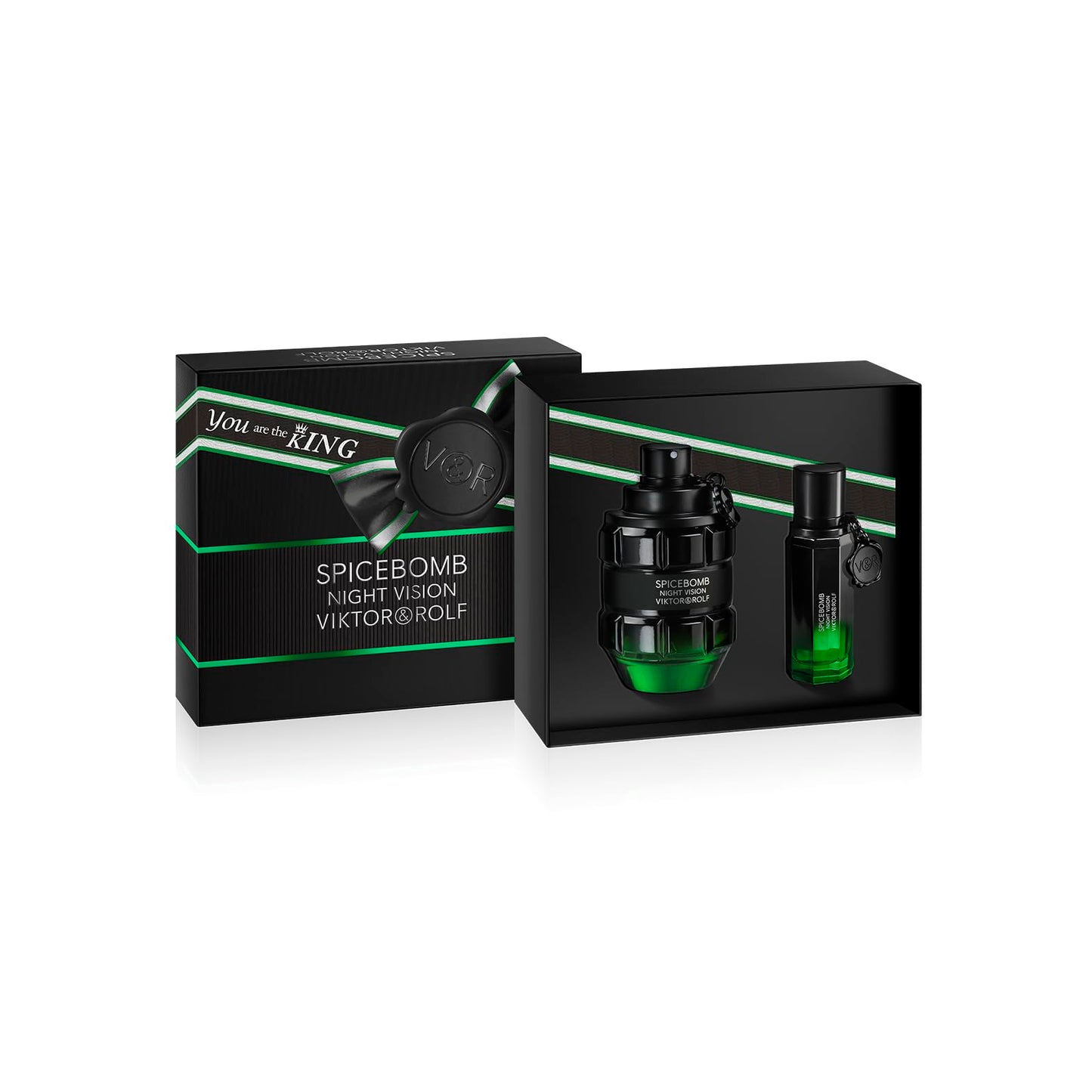 Viktor&Rolf - Spicebomb Nightvision Eau de Toilette Spring Gift Set - Woody & Spicy - Cologne for Men - With Notes of Citrus & Tobacco - Full Size, 3 Fl Oz & Travel Size, 0.68 Fl Oz