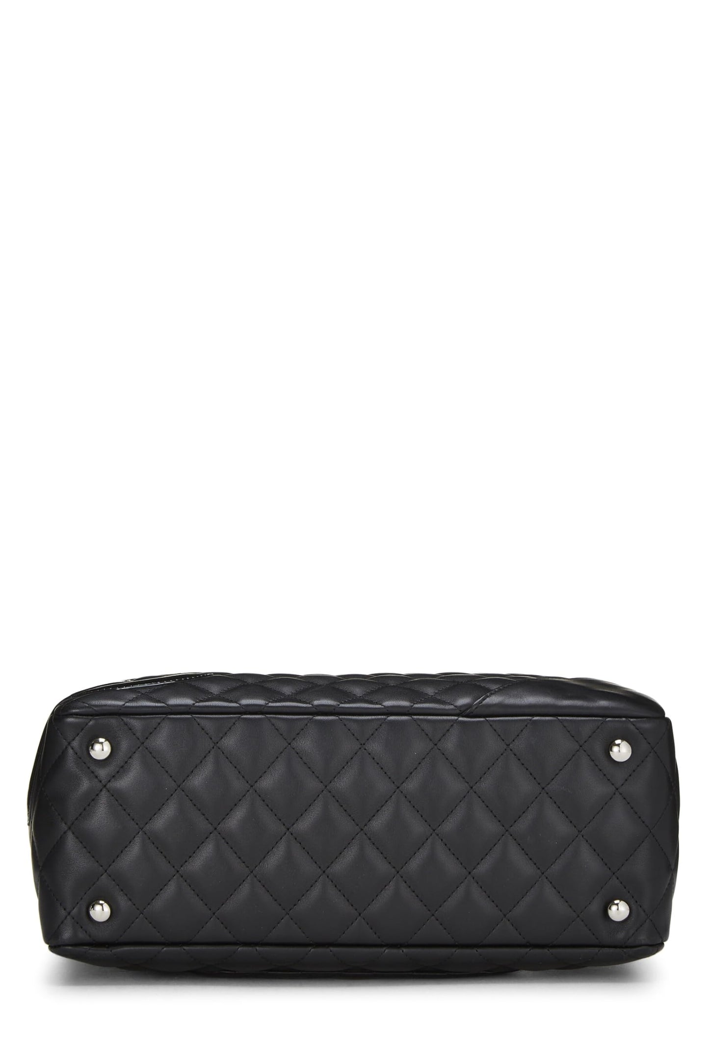 Chanel, Sac melon Cambon en cuir de veau noir d'occasion, noir