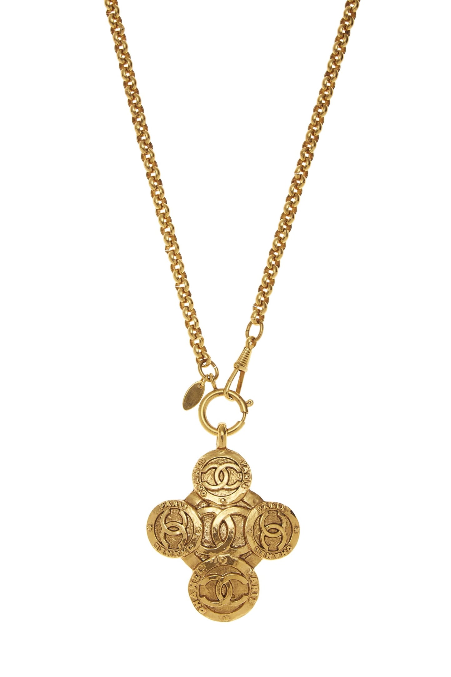 Chanel, Collier Croix 'CC' en Or d'occasion, Or