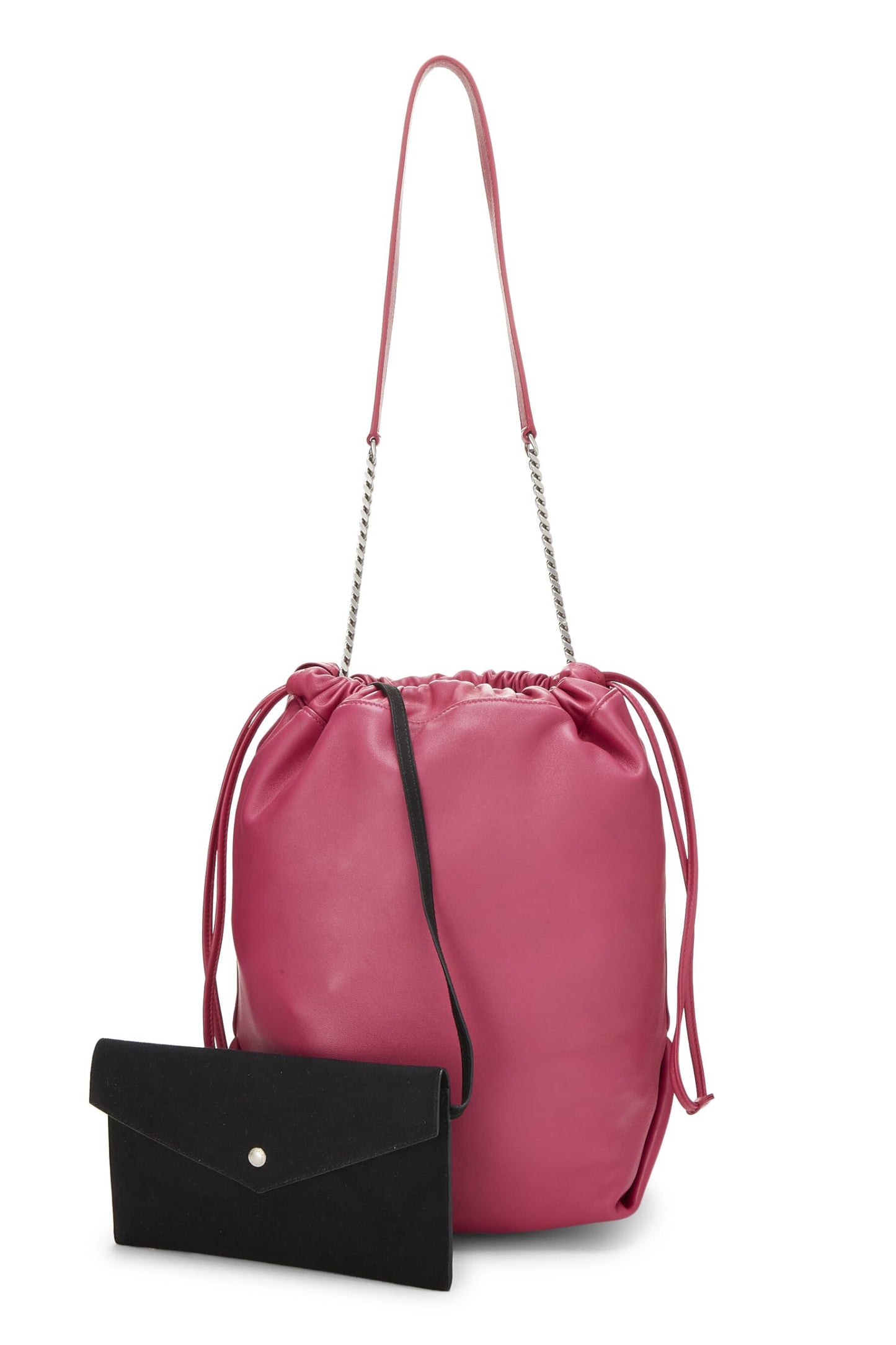 Yves Saint Laurent, sac seau Teddy en cuir rose d'occasion, rose