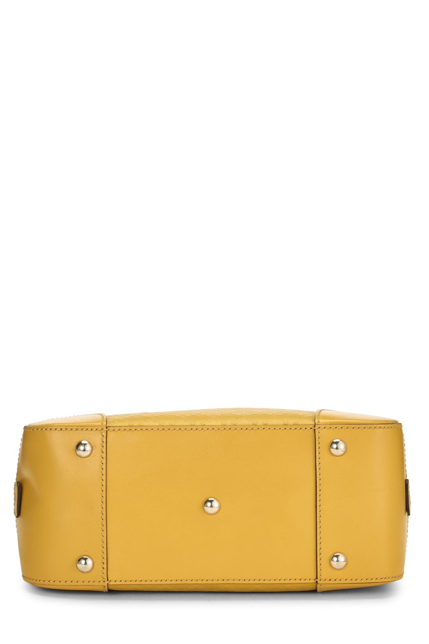 Gucci, Pre-Loved Yellow Diamante Coated Canvas Top Handle Bag, Yellow