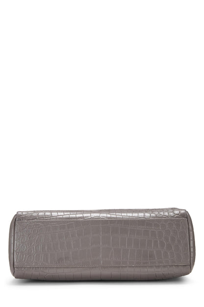 Yves Saint Laurent, West Hollywood gris à motif crocodile d'occasion, gris