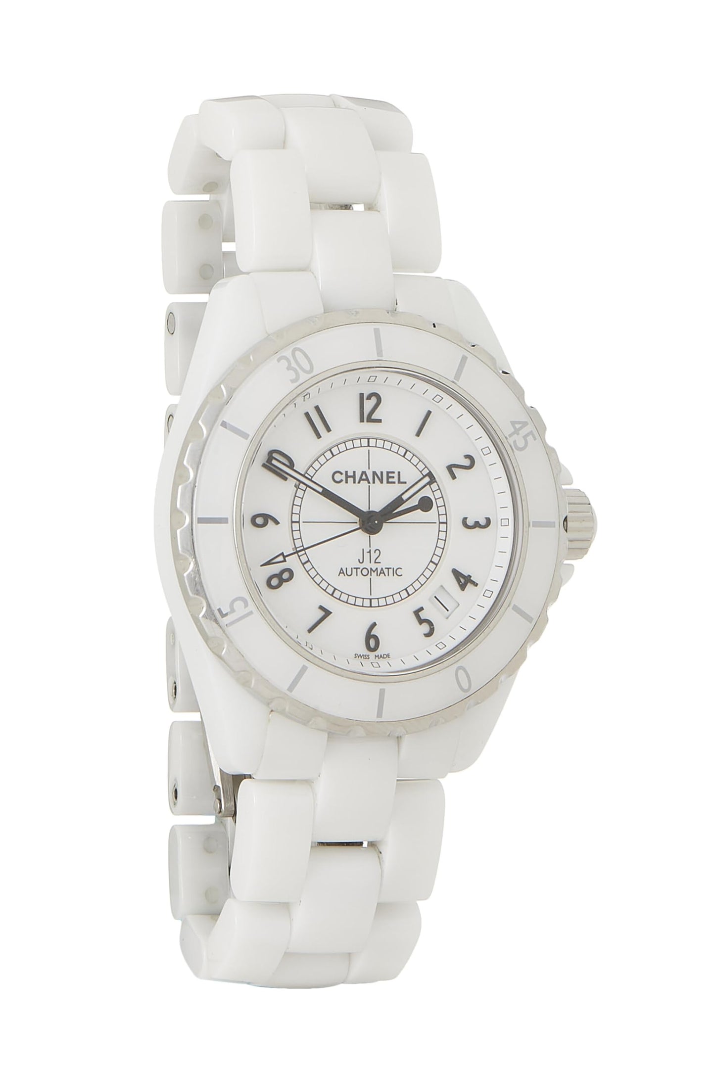 Chanel, Pre-Loved White Ceramic J12 Watch 38mm, White