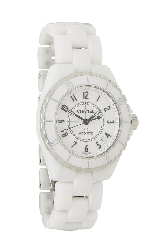 Chanel, Reloj J12 de cerámica blanca Pre-Loved 38 mm, blanco