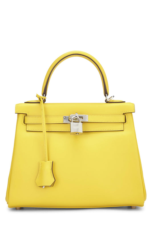 Hermès, Pre-Loved Jaune De Naples Swift Kelly Retourne 25, Jaune De Naples