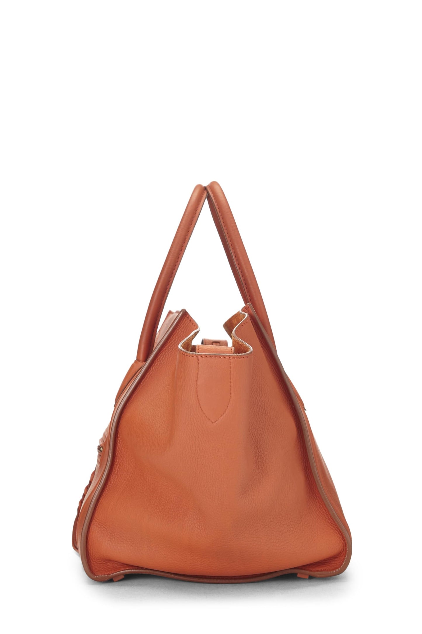 Céline, Phantom mediano de cuero naranja Pre-Loved, Naranja