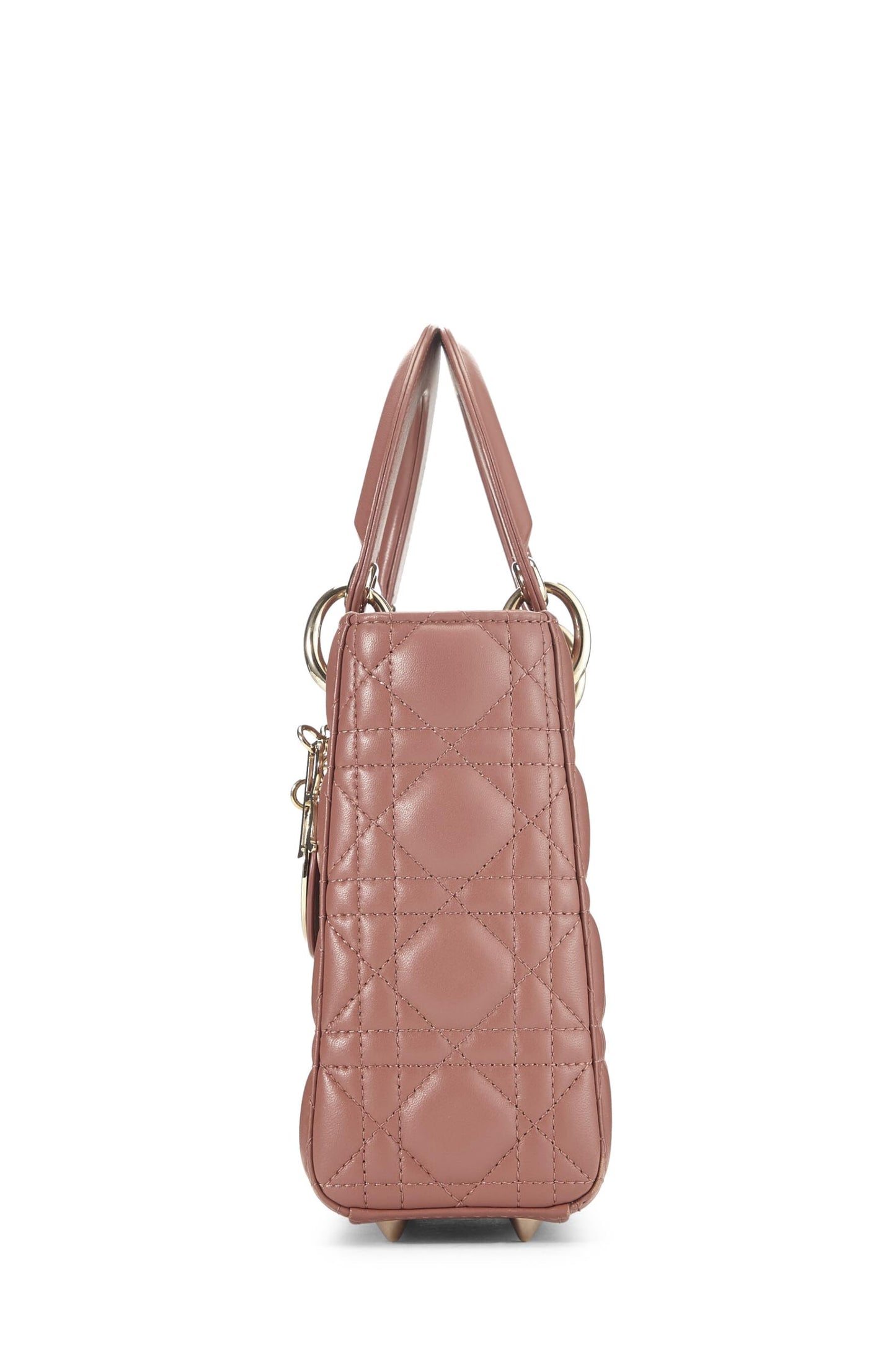 Dior, Sac Lady Dior Small en cuir d'agneau Cannage rose d'occasion My ABCDior, rose