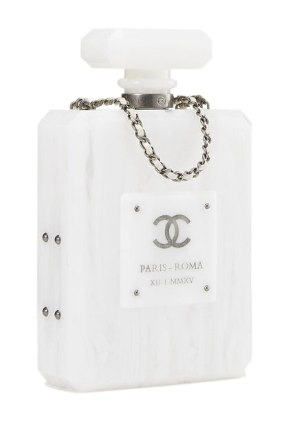 Chanel, Pre-Loved White Acrylic Perfume Minaudière, White