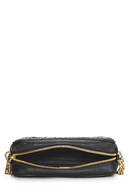 Prada, Pre-Loved Black Nappa Gaufre Camera Bag, Black