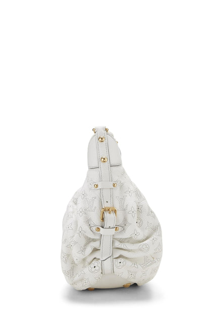 Louis Vuitton, sac à main en cuir Mahina XS blanc monogrammé d'occasion, blanc