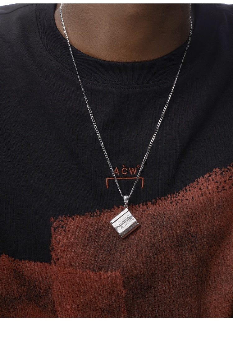 S925 Sterling Silver Washing Label Necklace