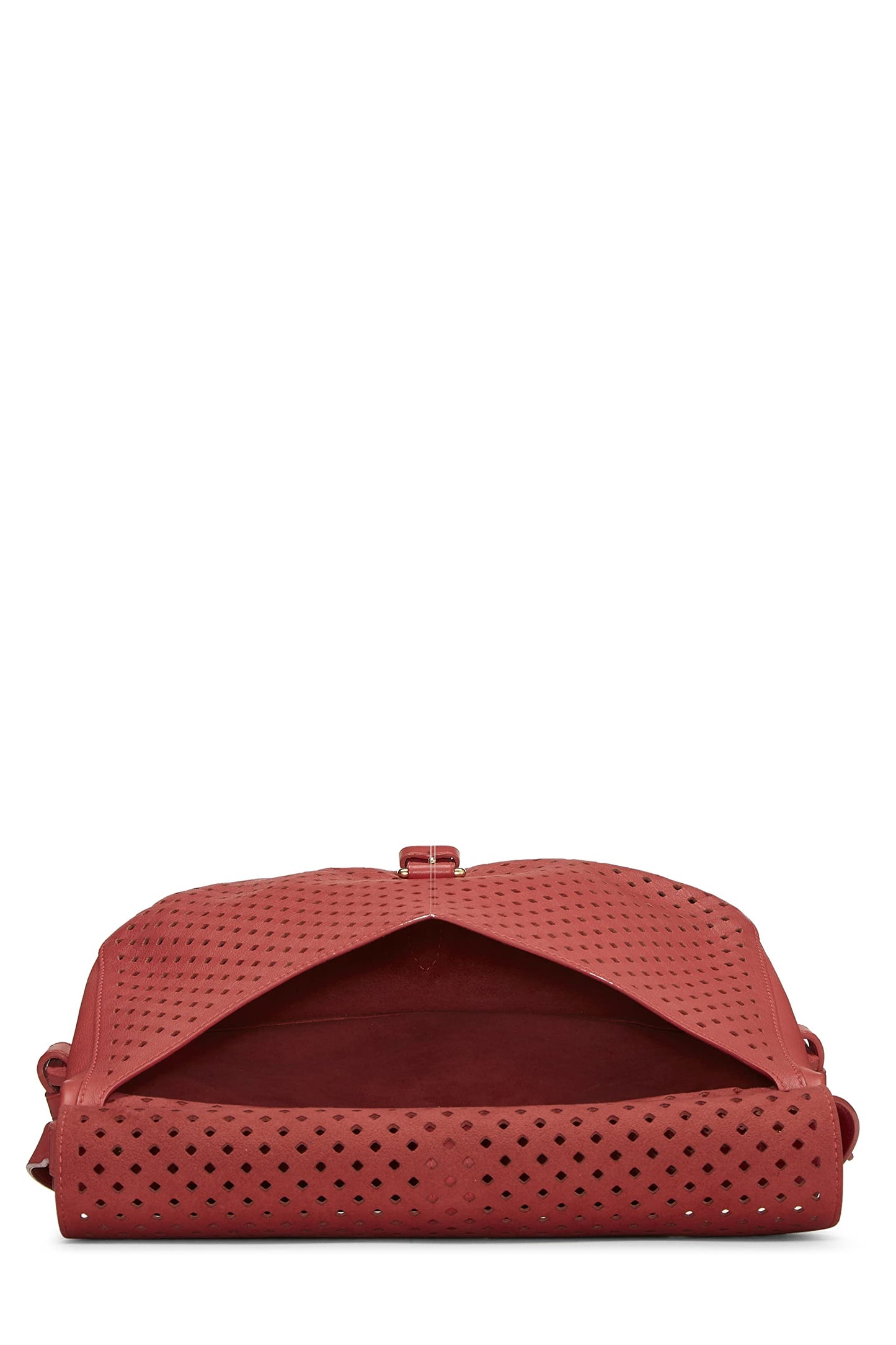 Louis Vuitton, Pre-Loved Pink Perforated Leather Saumur 30, Pink