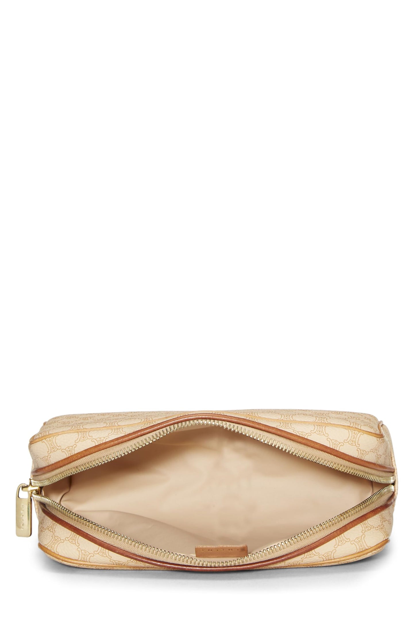 Céline, Pochette en toile enduite beige Macadam d'occasion, Beige