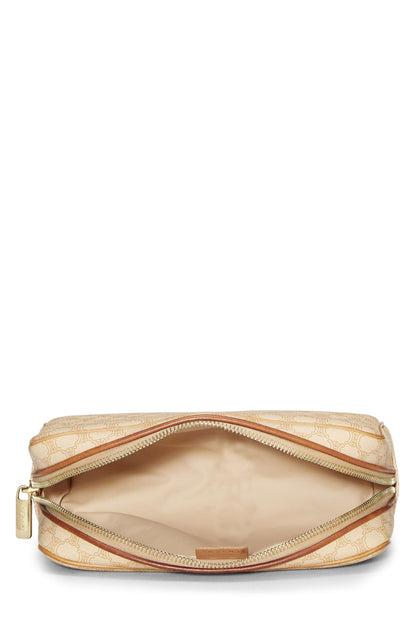 Céline, Pre-Loved Beige Coated Canvas Macadam Pouch, Beige