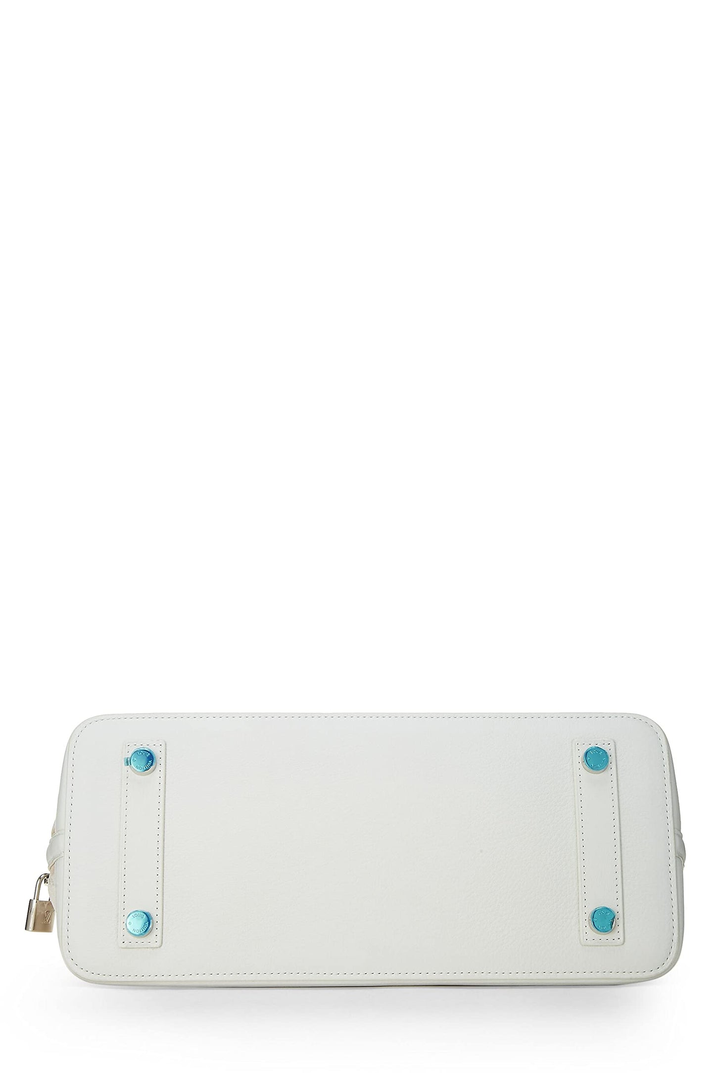 Louis Vuitton, Pre-Loved Lock It East-West con transparencia de malla con monograma blanco, Blanco