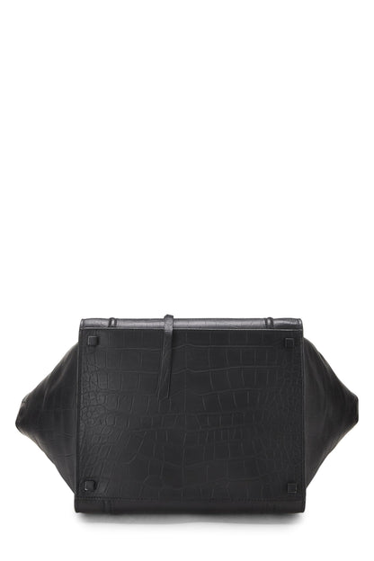 Céline, Pre-Loved Black Embossed Leather Phantom Medium, Black