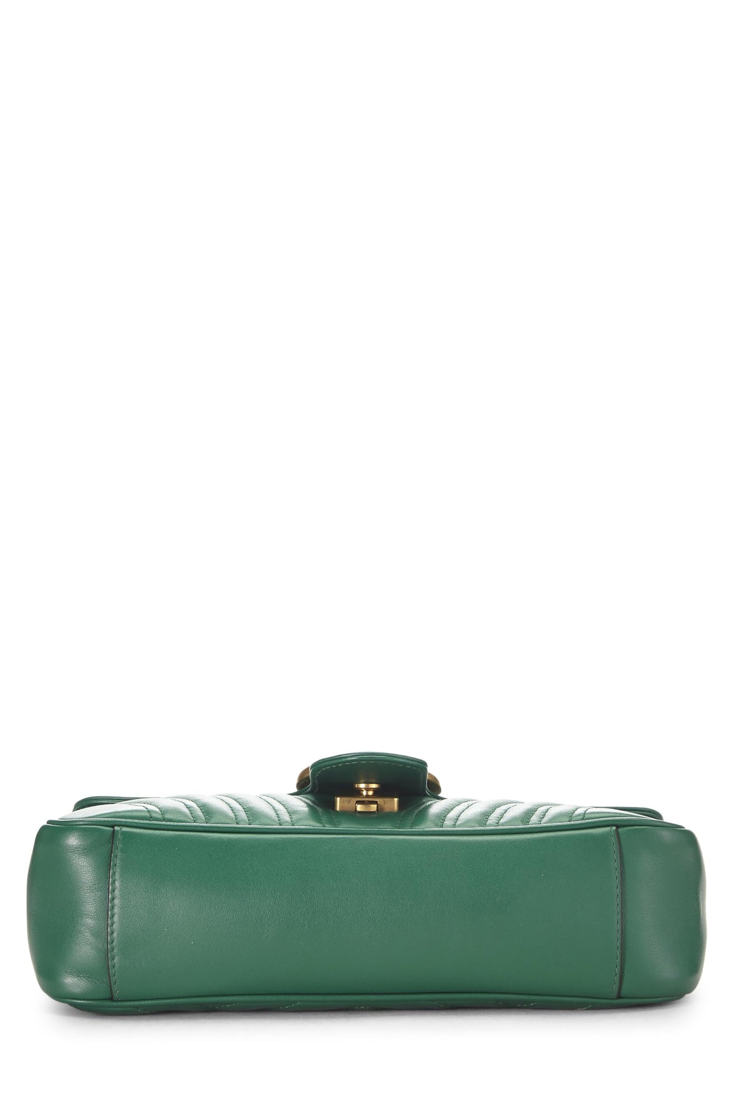 Gucci, sac à bandoulière GG Marmont en cuir vert d'occasion, petit modèle, vert