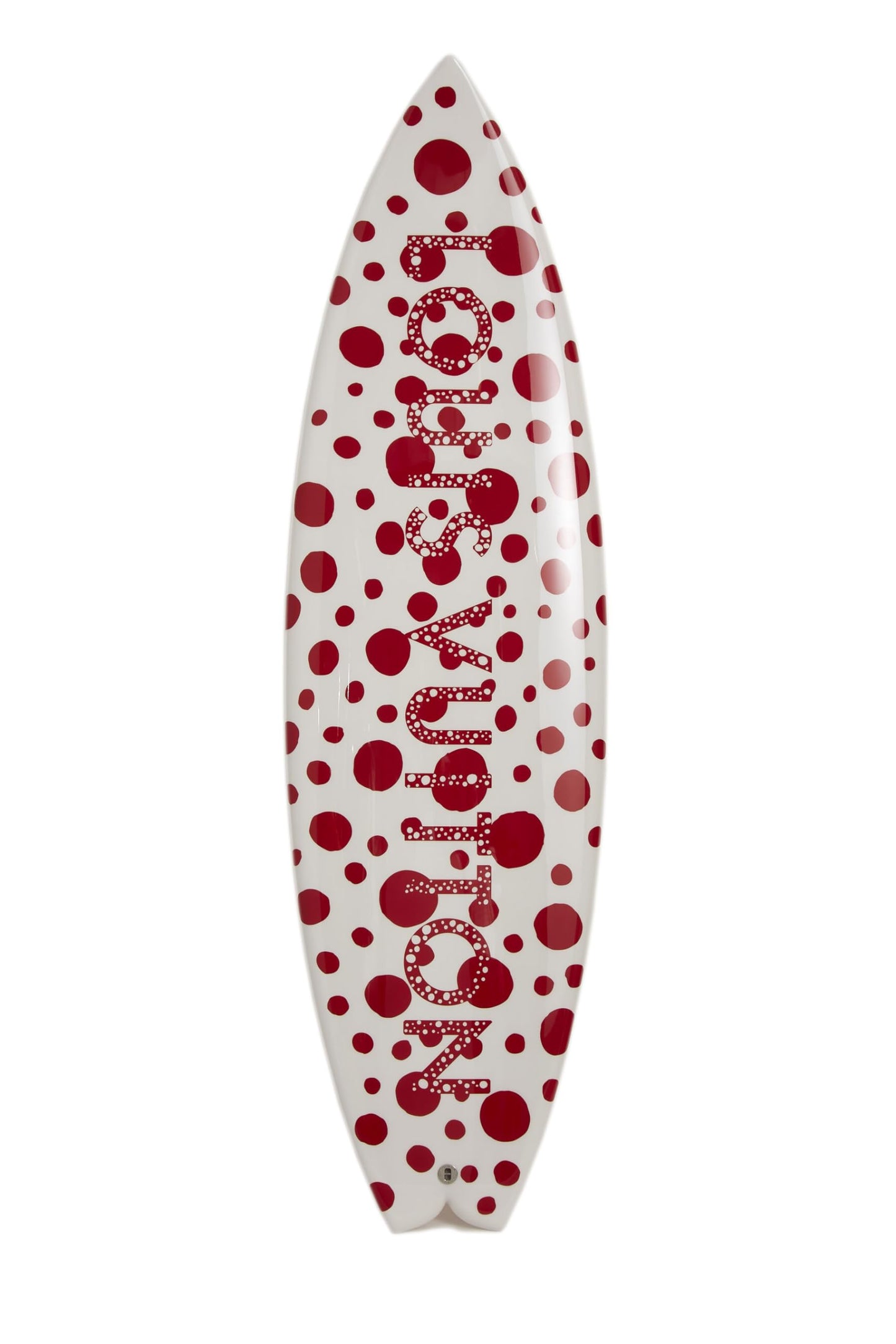 Louis Vuitton, tabla corta Yayoi Kusama x Louis Vuitton de segunda mano con puntos infinitos rojos y blancos, multicolor