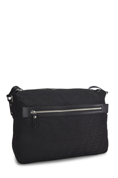 Fendi, sac messager en nylon noir Zucchino d'occasion, noir