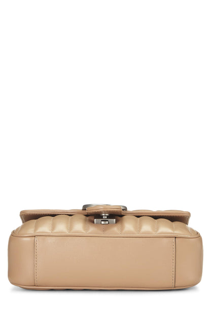 Gucci, sac à bandoulière GG Marmont en cuir beige d'occasion, beige