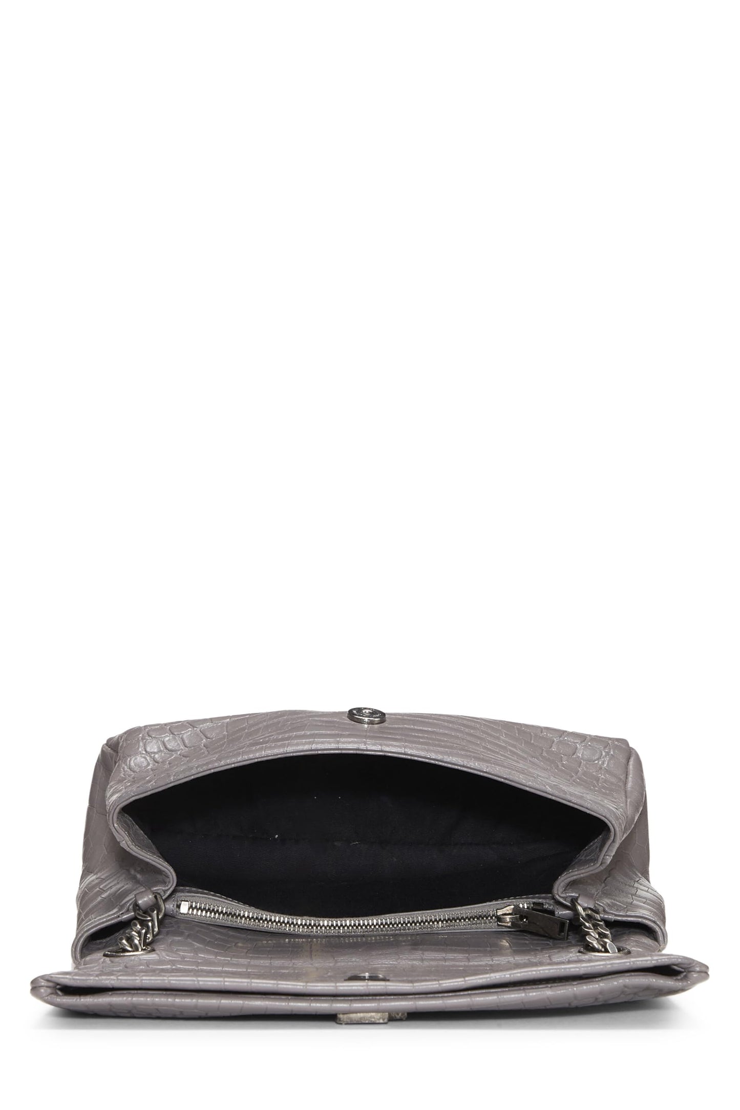 Yves Saint Laurent, West Hollywood gris à motif crocodile d'occasion, gris