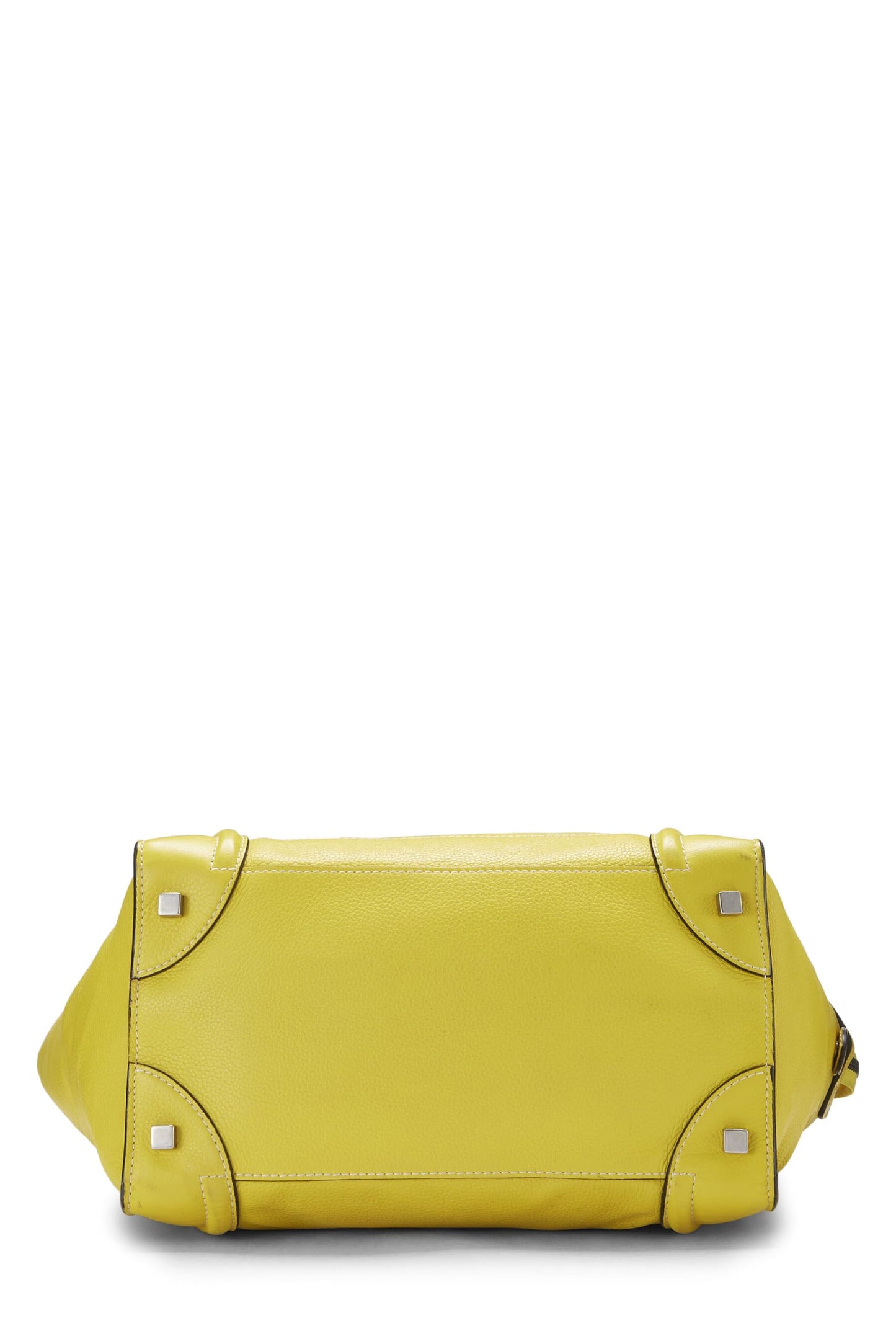 Céline, Pre-Loved Yellow Calfskin Leather Luggage Mini, Yellow