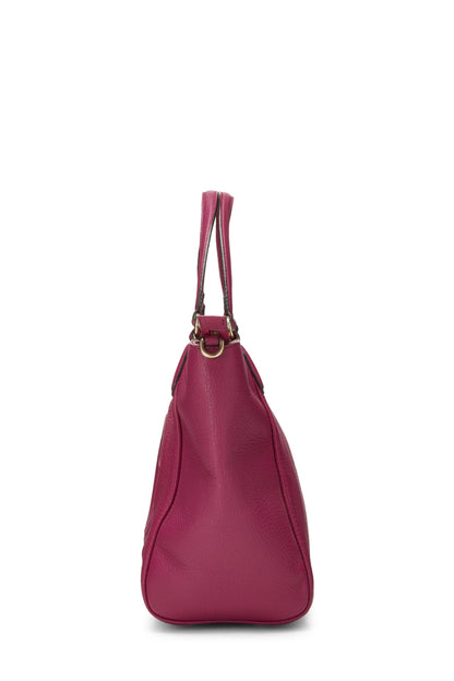 Gucci, sac à main Soho en cuir grainé violet d'occasion, violet