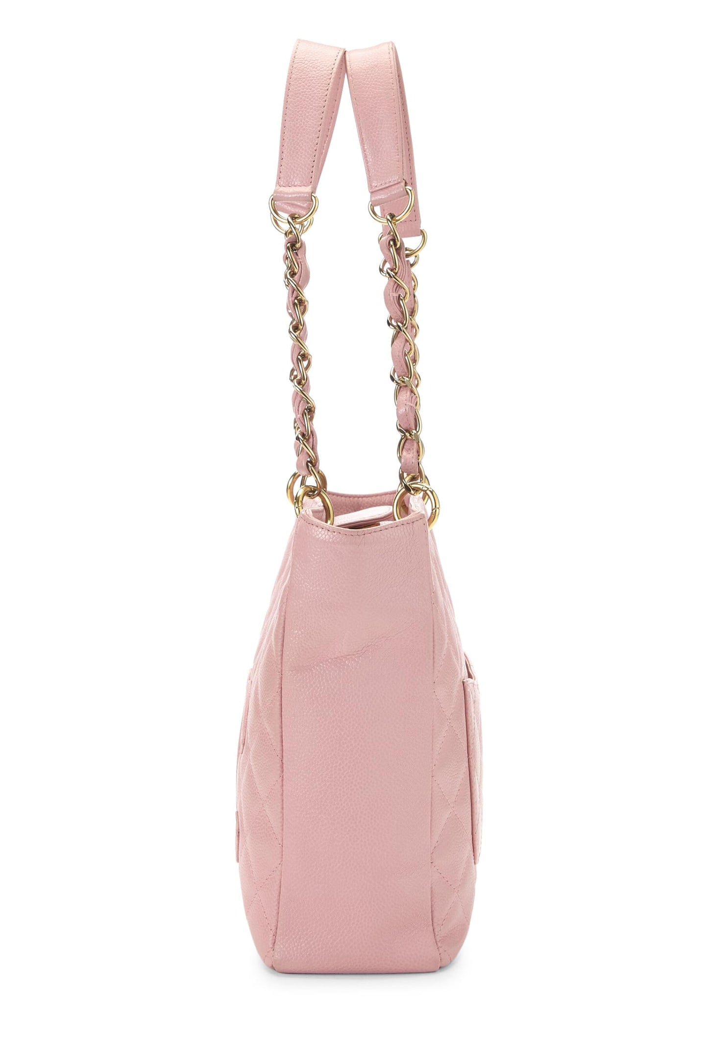 Chanel, sac cabas matelassé rose Caviar Petite d'occasion (PST), rose