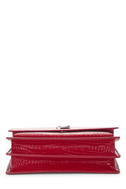 Yves Saint Laurent, Sunset Medium en cuir gaufré rouge d'occasion, rouge