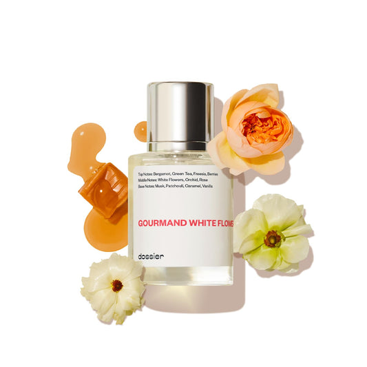 Dossier - Gourmand White Flowers - Eau de Parfum - Inspiré par Flowerbomb de Viktor&amp;Rolf - Parfum Luxe - Pure Infused - Sans Paraben - Vegan - Pour Femmes Hommes Unisexe - Parfum 1,70z (Spray 50ml)