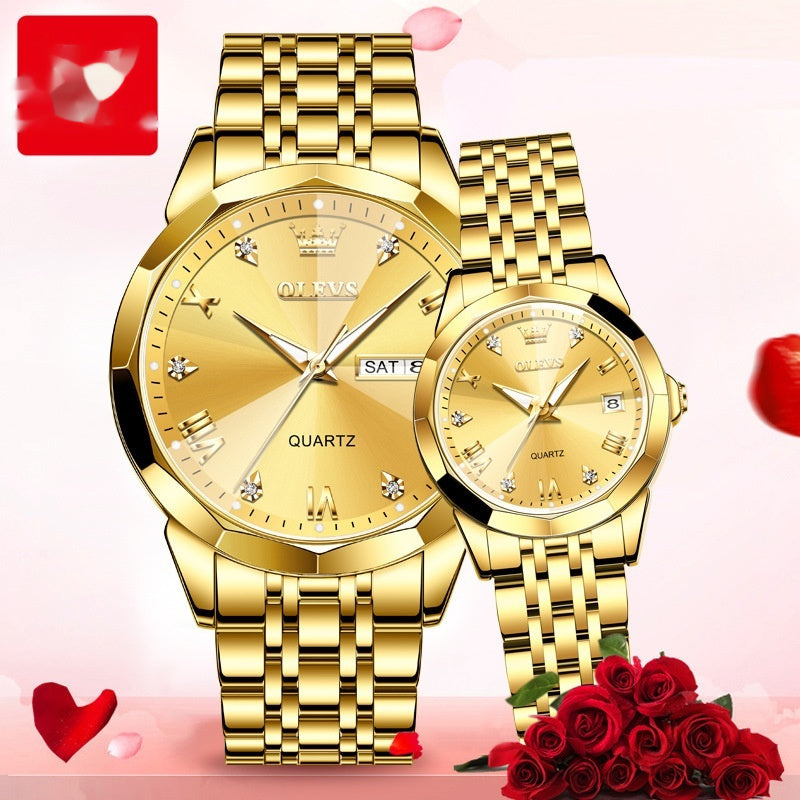 Reloj de cuarzo para regalo de San Valentín, reloj para parejas, para hombre