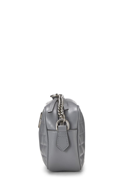 Gucci, Mini sac bandoulière GG Marmont en cuir gris d'occasion, gris