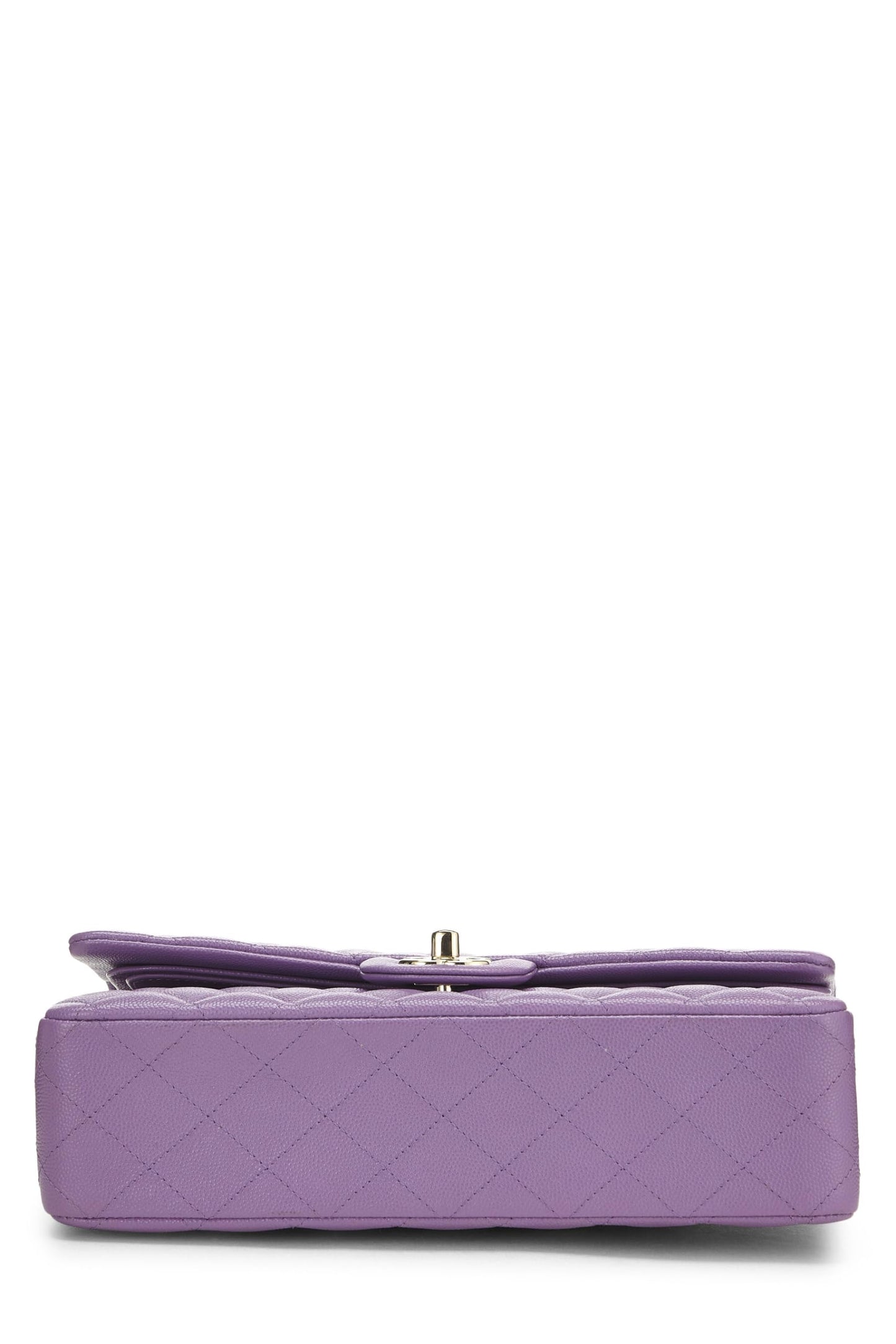 Chanel, Pre-Loved Purple Quilted Caviar Classic Double Flap Medium, Purple