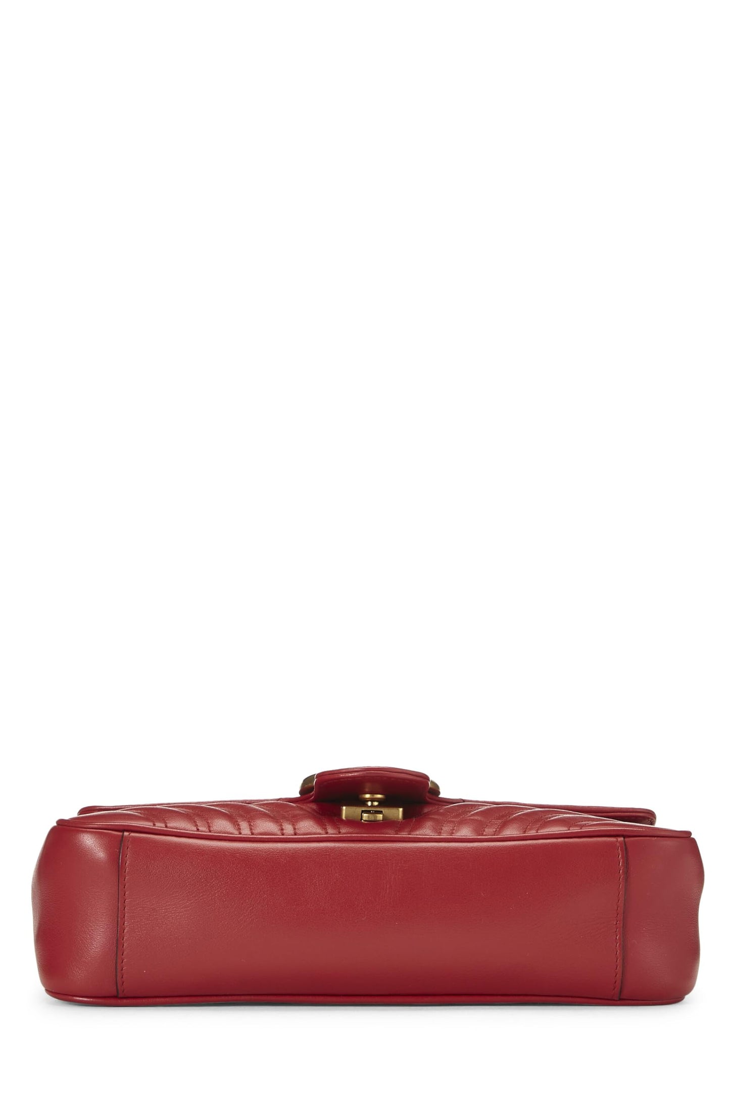 Gucci, sac à bandoulière GG Marmont en cuir rouge d'occasion, petit modèle, rouge