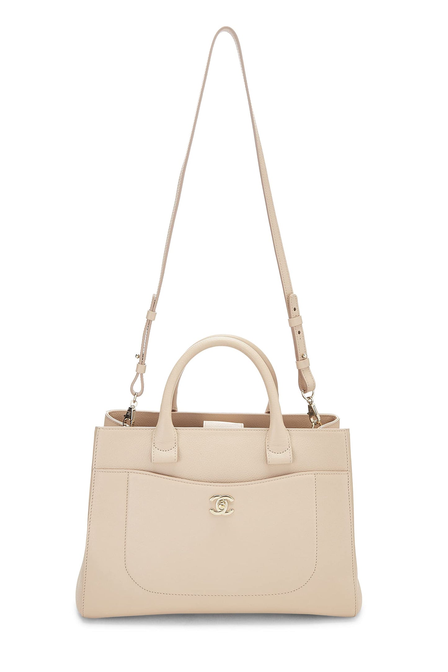 Chanel, Pre-Loved Beige Leather Neo Executive Shopping Tote, Beige