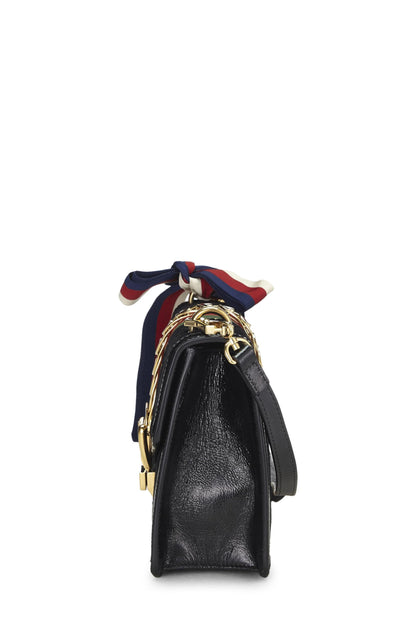 Gucci, Pre-Loved Black Velvet Sylvie Shoulder Bag, Black