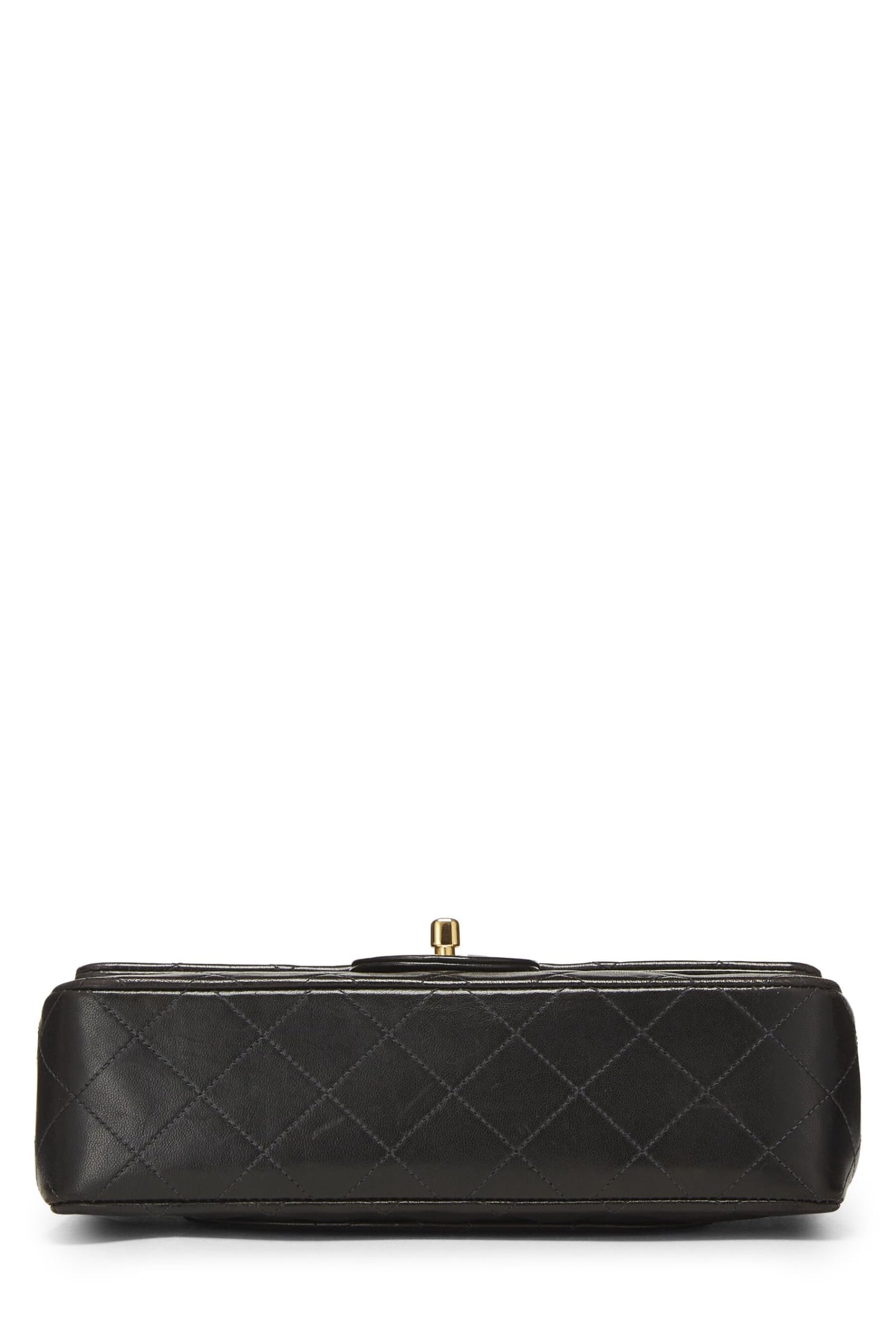 Chanel, sac à main classique à double rabat en cuir d'agneau matelassé noir, petit modèle, noir