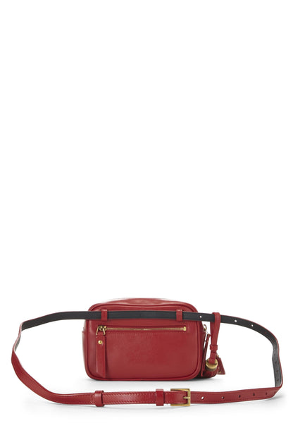 Yves Saint Laurent, Pre-Loved Red Calfskin Tassel Lou Belt Bag, Red