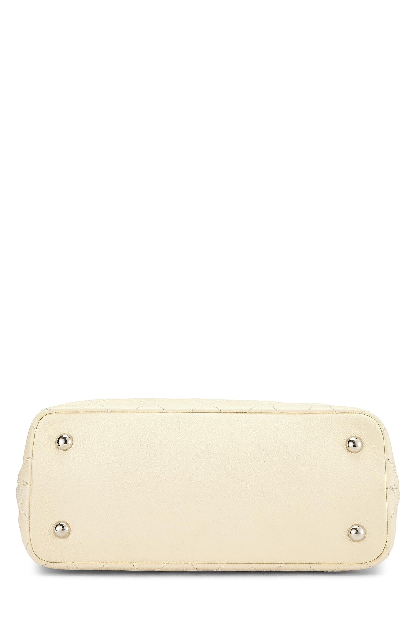 Chanel, Bolso de compras diario pequeño Pre-Loved Cream Caviar 'CC', blanco