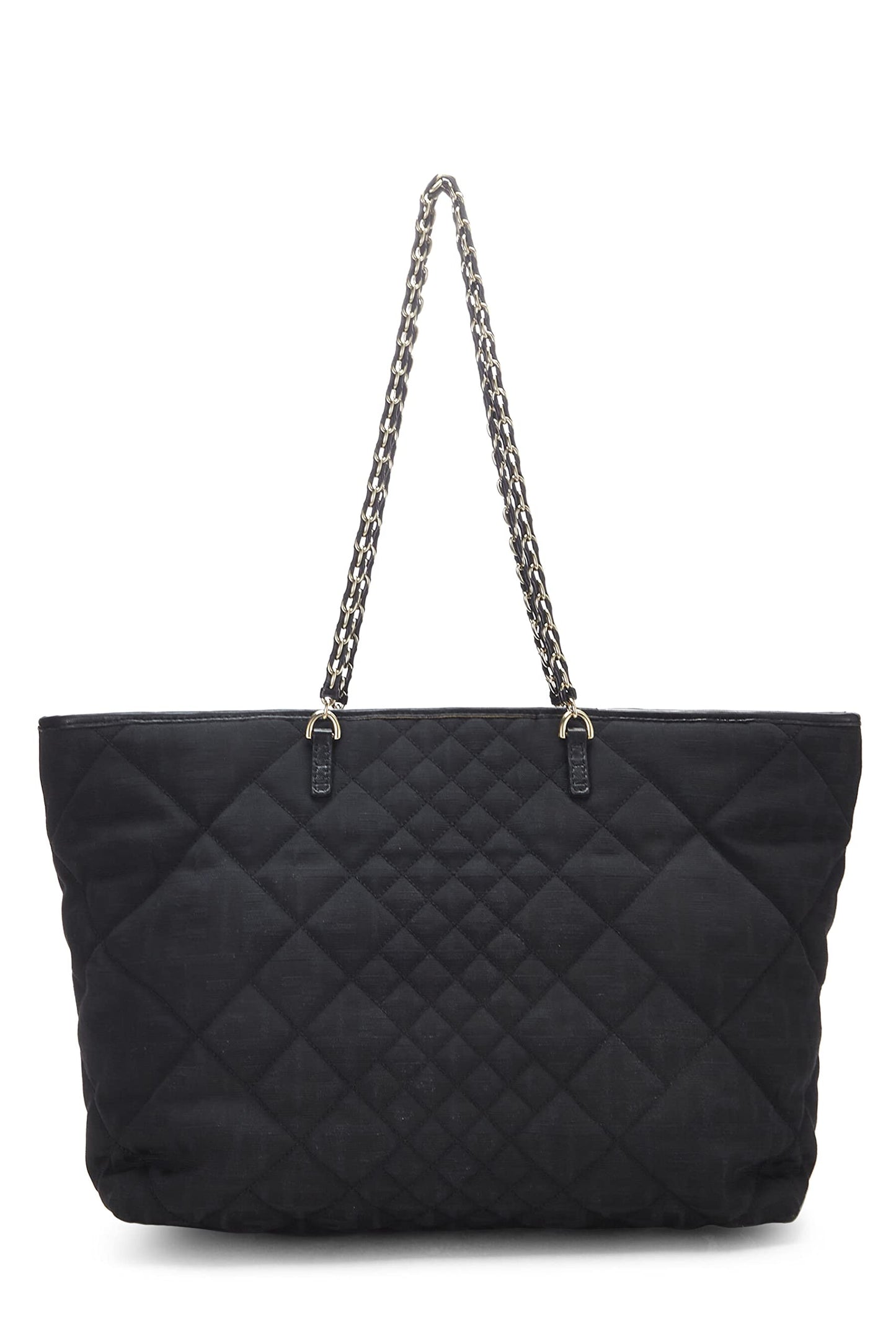 Fendi, sac fourre-tout en toile matelassée noire d'occasion, noir