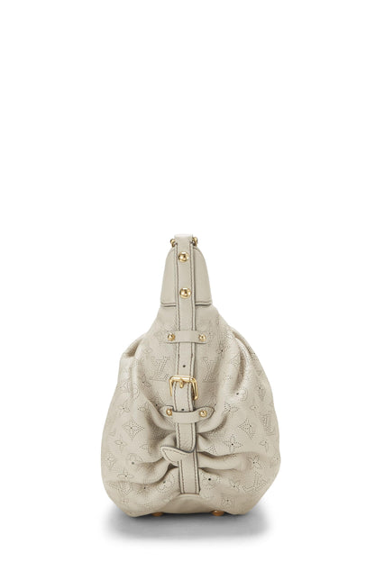 Louis Vuitton, Cuero Mahina con monograma blanco Pre-Loved XS, Blanco