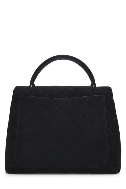 Chanel, Pre-Loved Black Quilted Velvet Kelly, Black