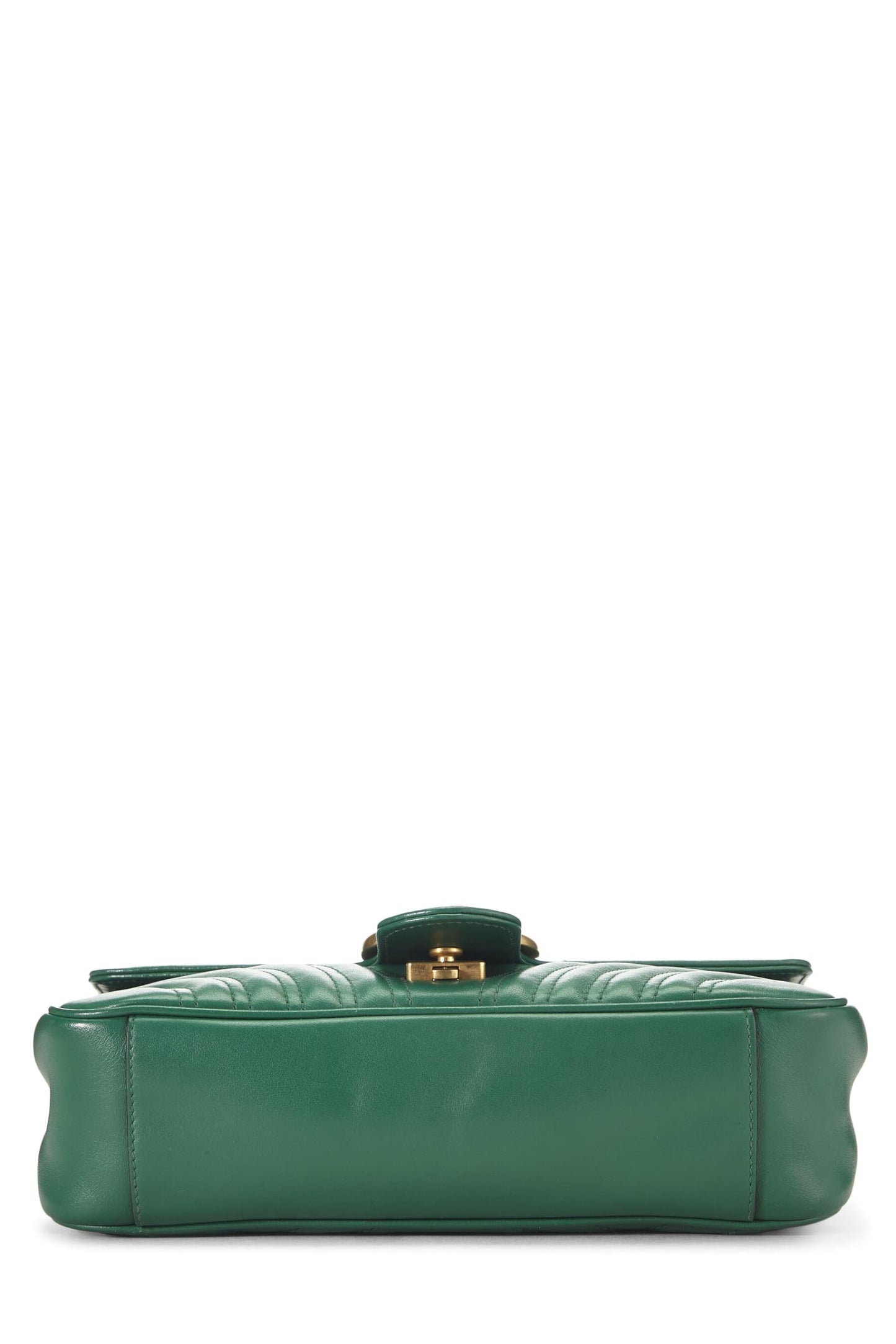 Gucci, sac à bandoulière Marmont en cuir vert matelassé d'occasion, petit modèle, vert