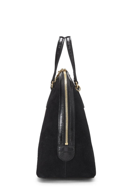 Gucci, Pre-Loved Black Suede Ophidia Dome Bag Medium, Black