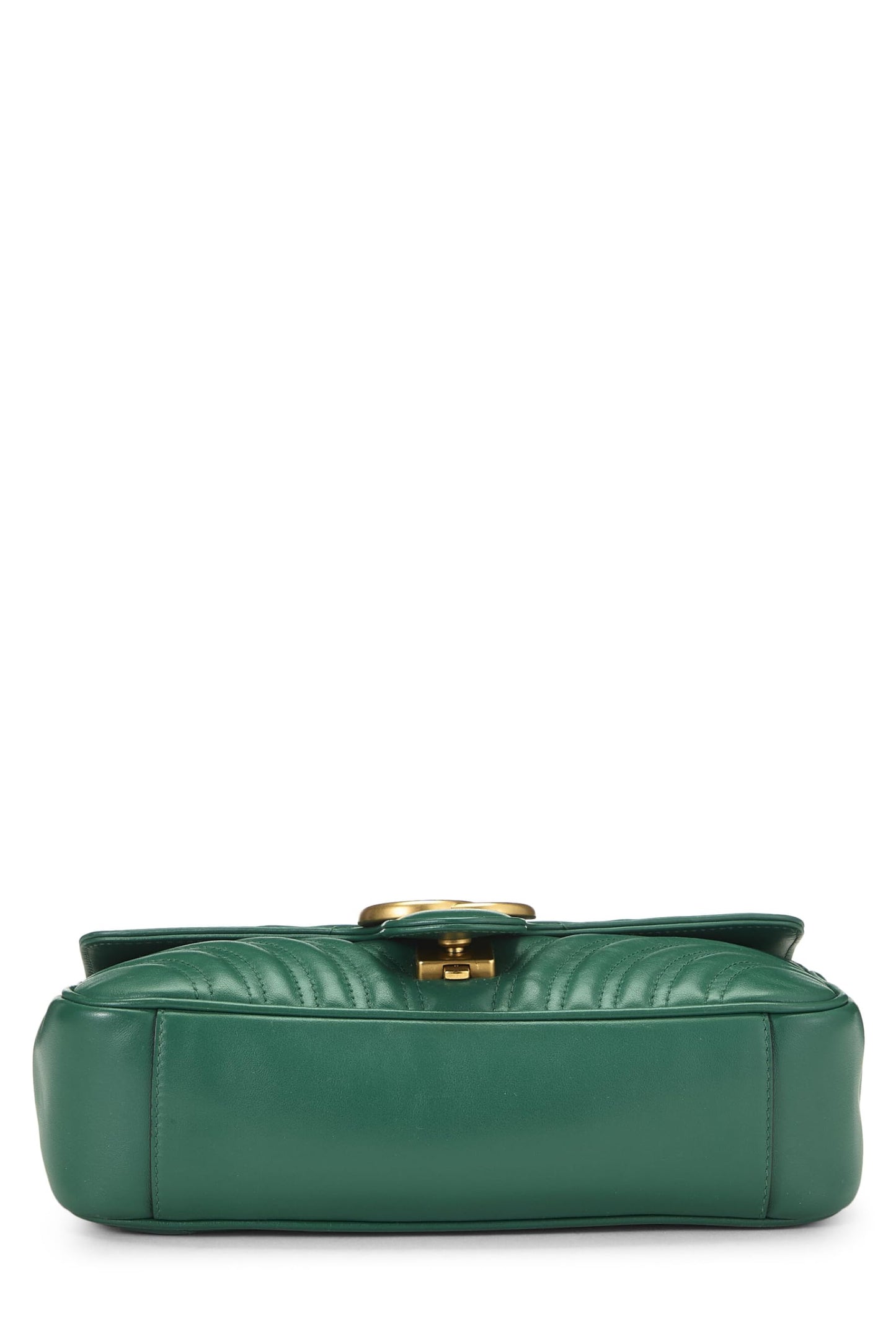 Gucci, sac à bandoulière GG Marmont en cuir vert d'occasion, petit modèle, vert