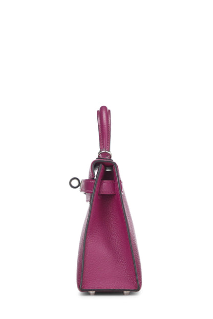 Hermès, Pre-Loved Rose Pourpre Chevre Kelly Sellier 20 Mini, Rose Purple