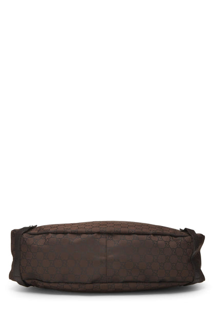 Gucci, sac fourre-tout Abbey en nylon marron GG d'origine, grand modèle, d'occasion, marron